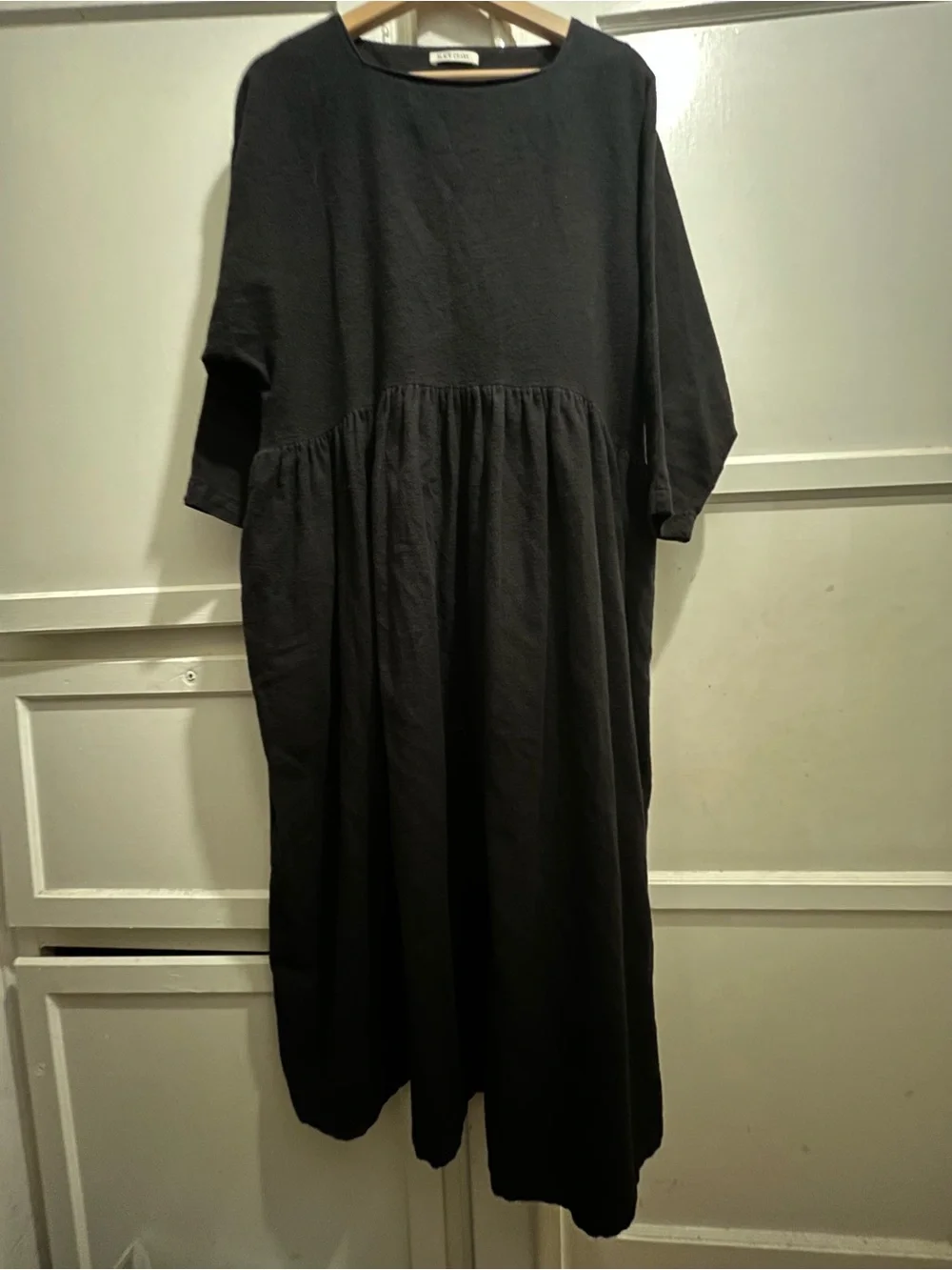 Black Crane cotton flannel tradi dress in black size XS - Picture 2 of 16